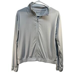 Under Amour Full Zip‎ Up Base Layer Heatgear Loose Fit Small Gray Pockets